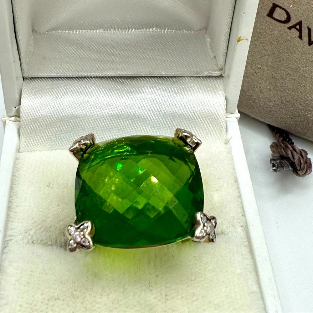 David Yurman Peridot Fab Statement Ring - Picture 3 of 6